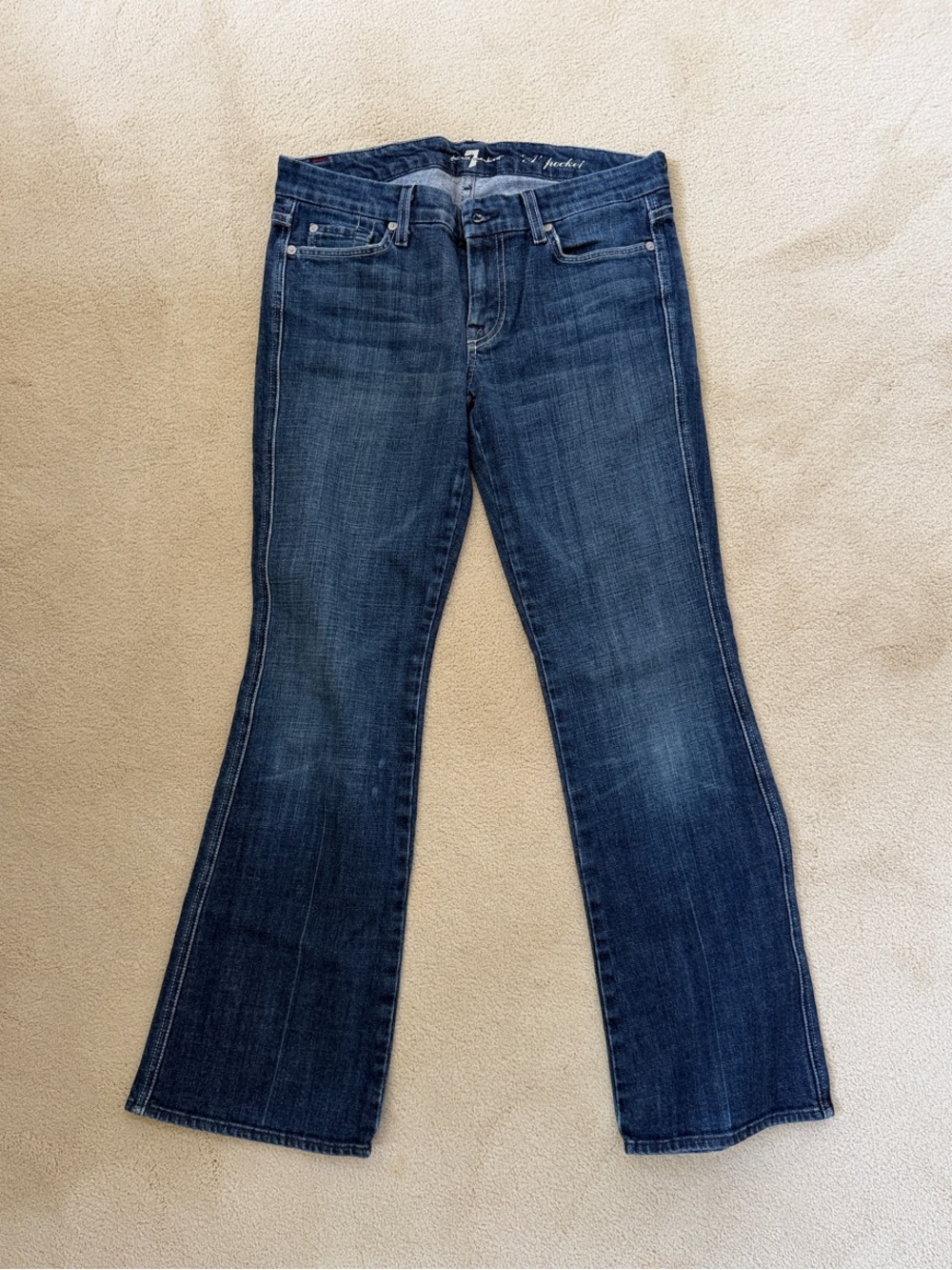 Vintage 7 For All Mankind Dark Blue Flare Jeans
